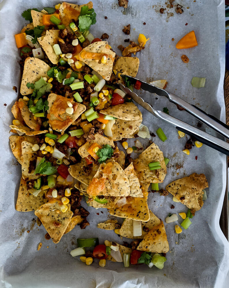 Sheet Pan Nachos With Chorizo.