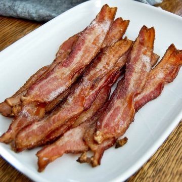 Oven Cooked Bacon On A Serving Tray