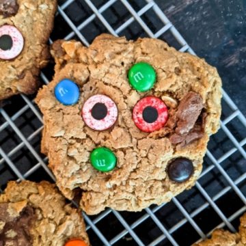 Halloween Candy Monster Cookies