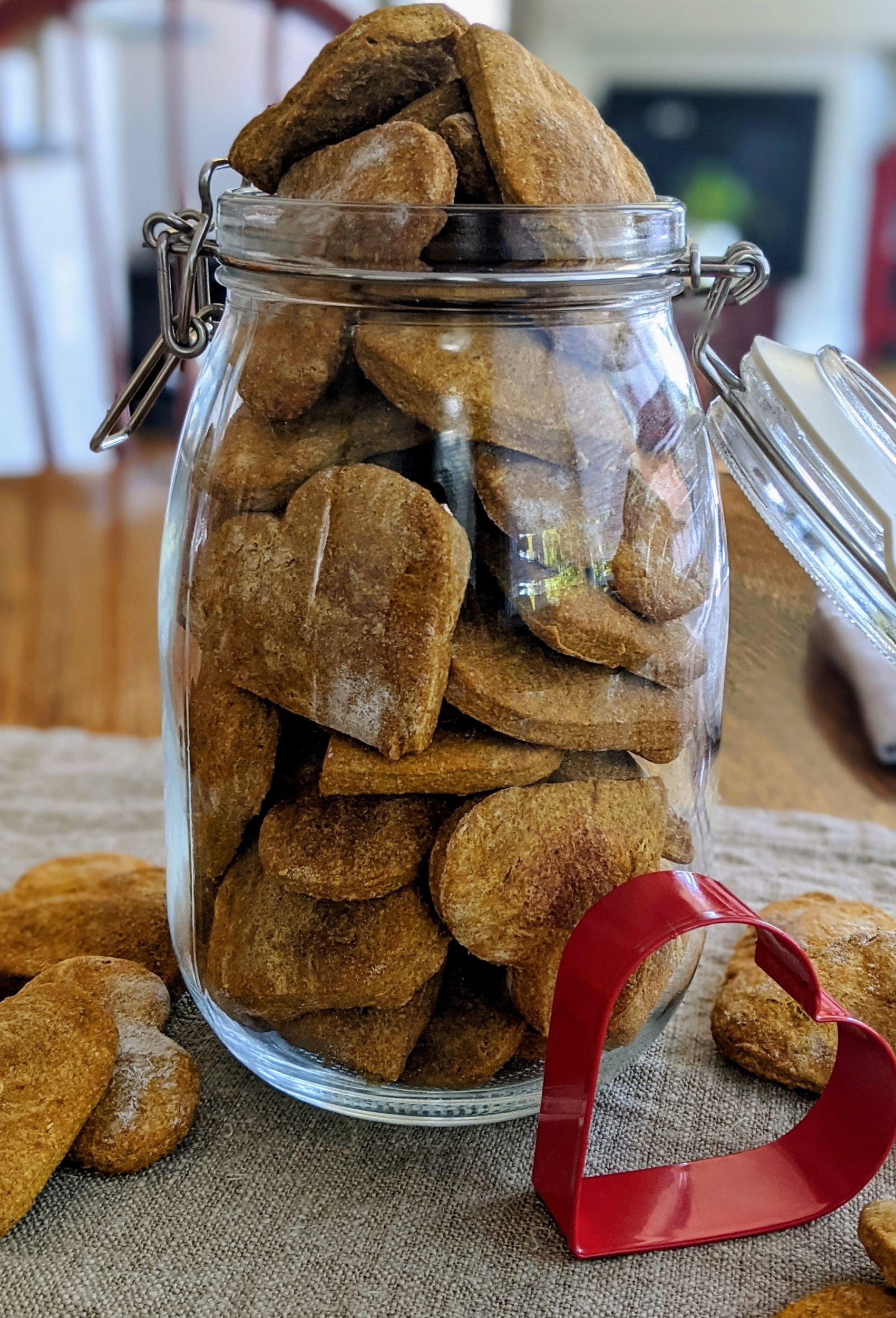 Peanut Butter And Pumpkin Dog Biscuits In A Jar.