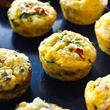 egg muffins on baking sheet