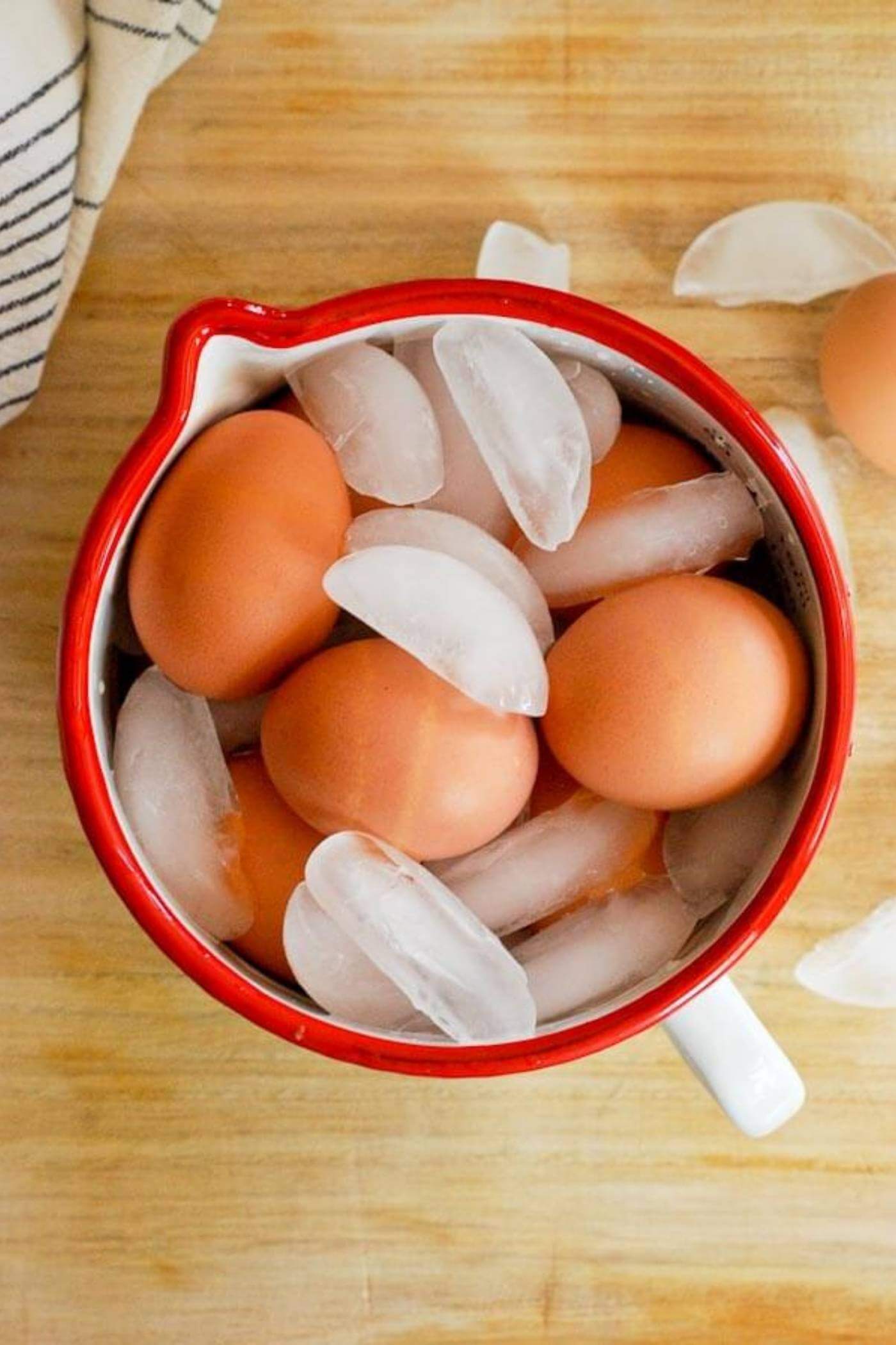 hard boiled egg ice bath.