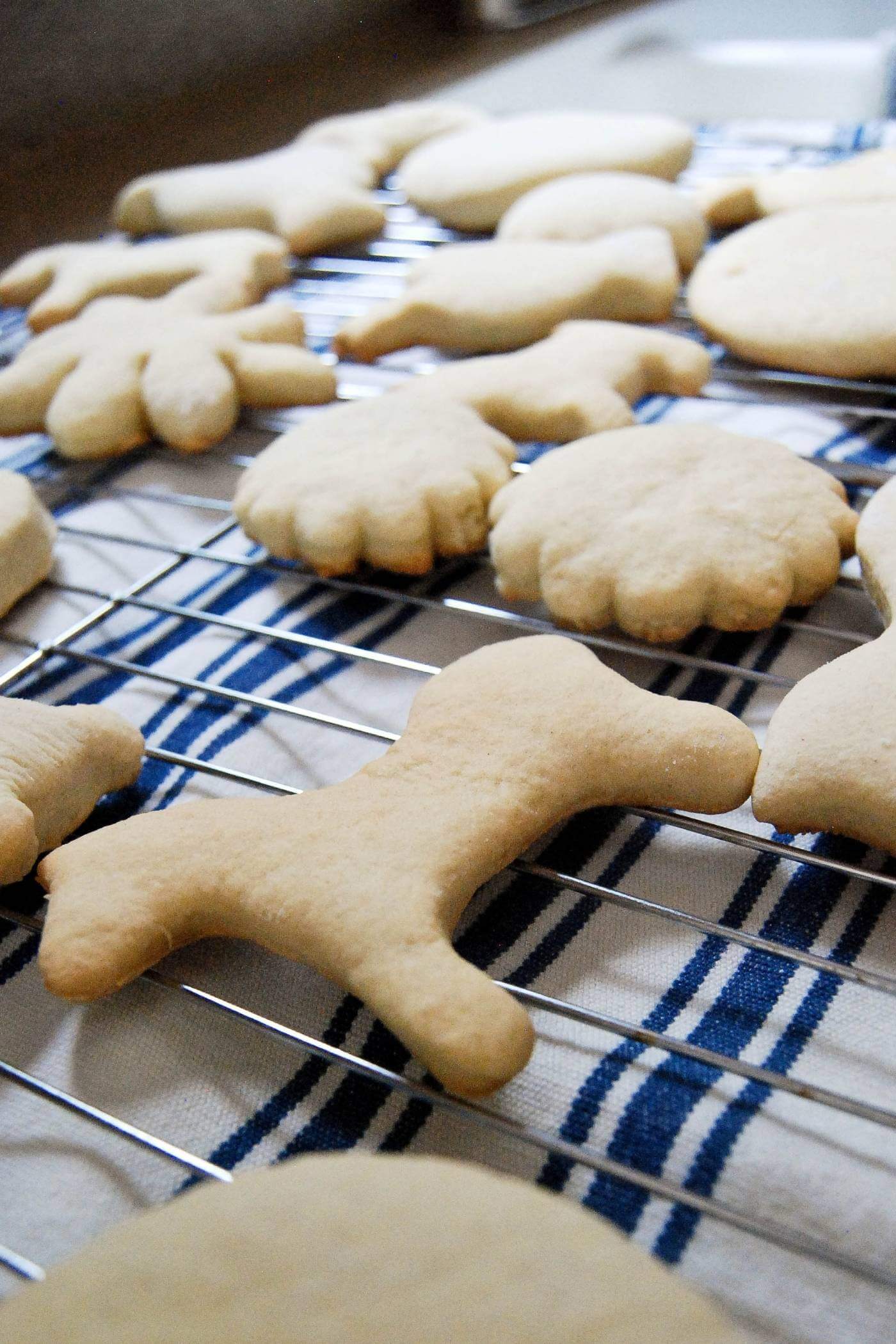 soft sugar cookies on cooling rack.