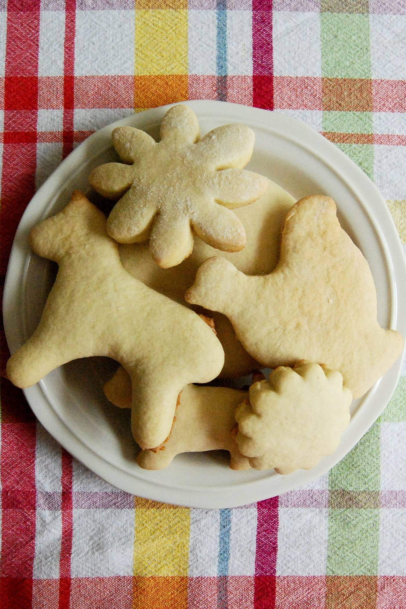 soft sugar cookies on plate.