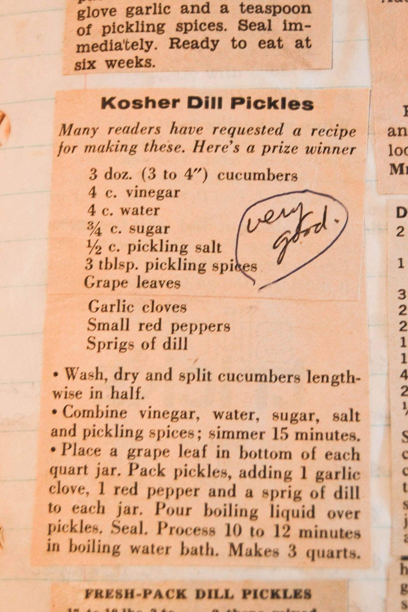 pickle recipe.