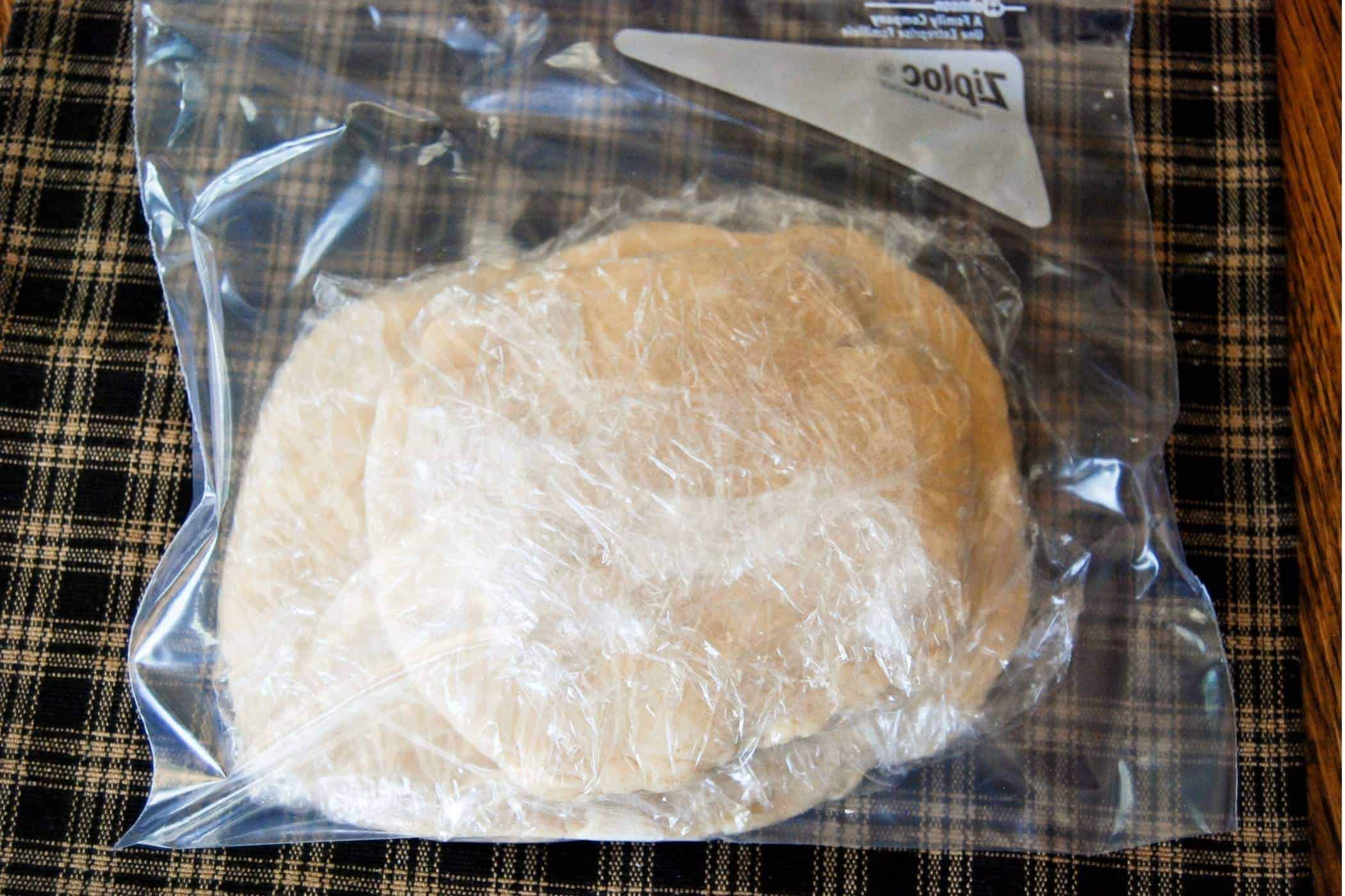 wrapped pie dough in plastic for chilling