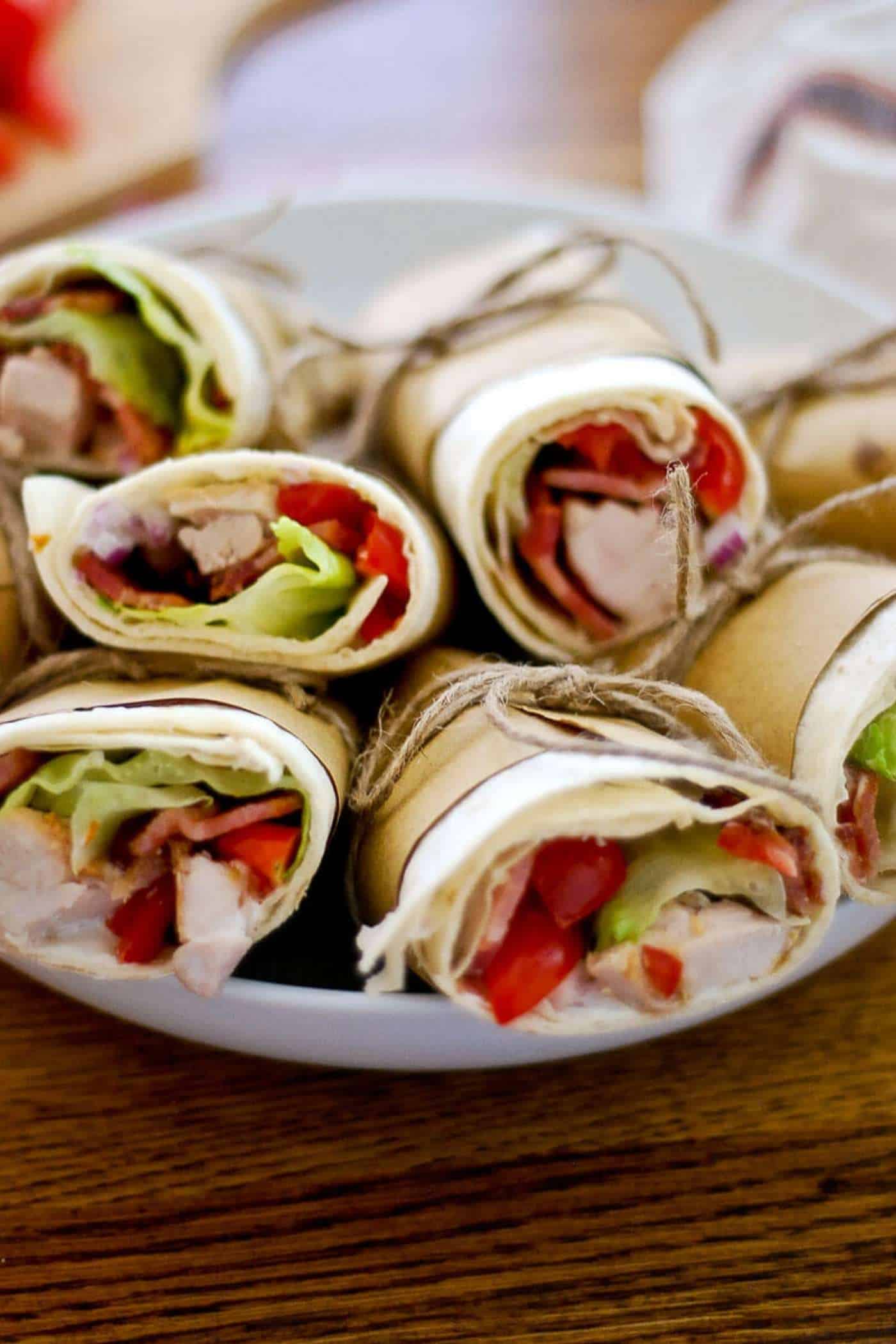 chicken bacon ranch wraps on plate
