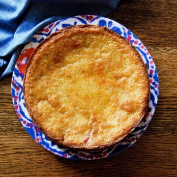 lemon and strawberry cake on plate