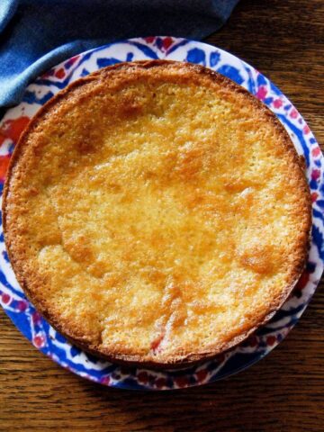 lemon and strawberry cake on plate