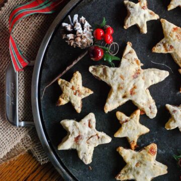 date cookies on tray.