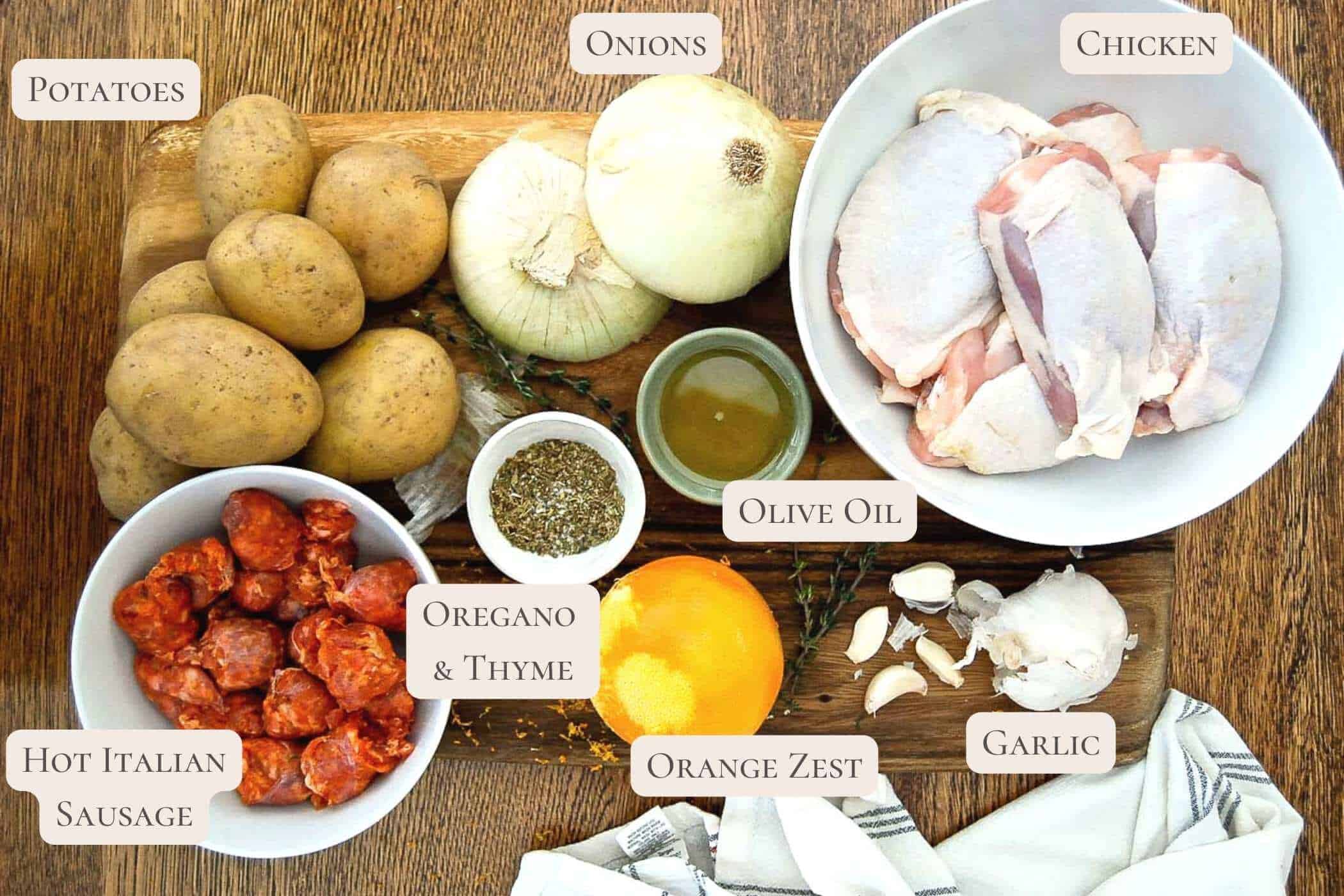 sheet pan chicken thighs ingredients.