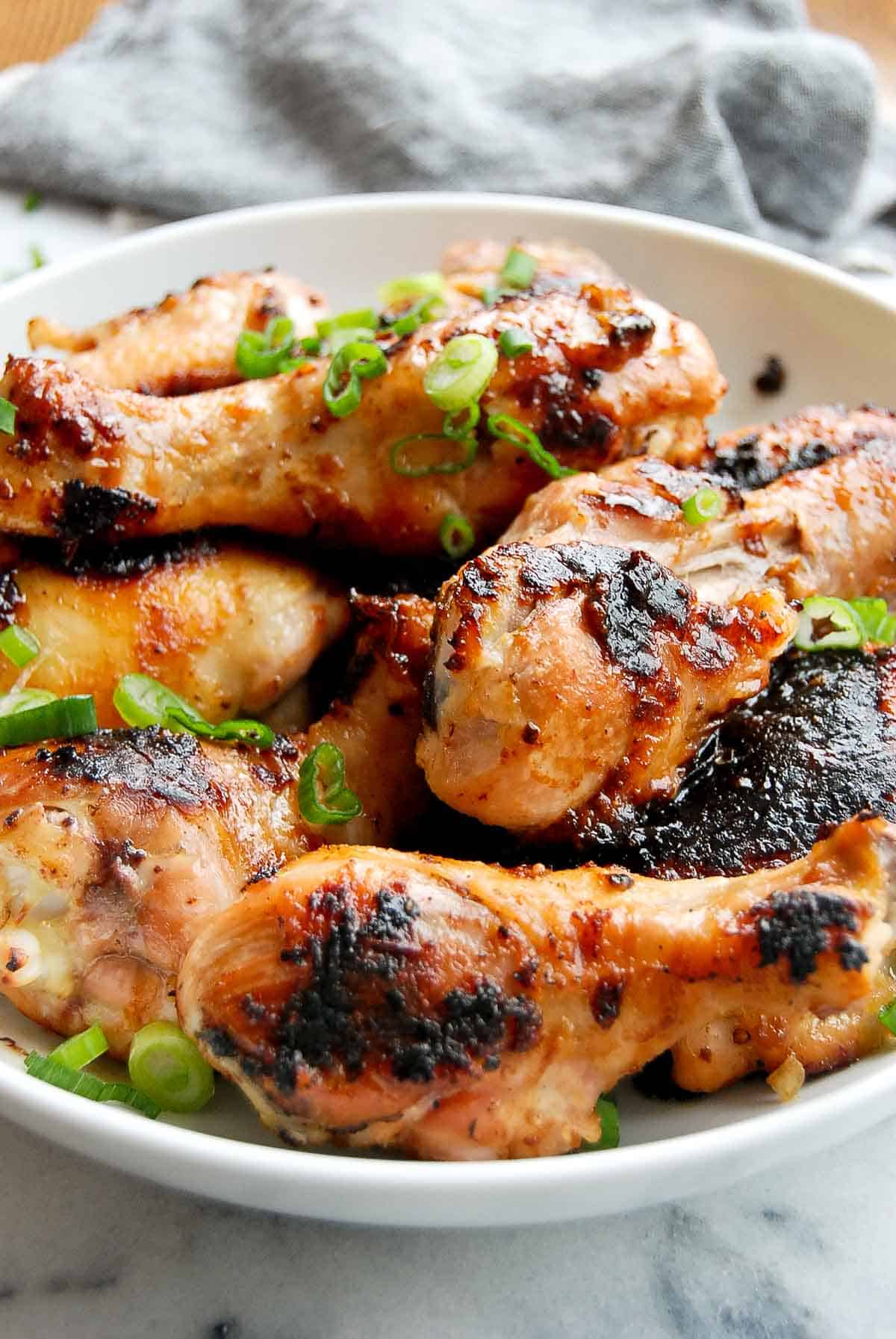 miso chicken in bowl on cutting board.