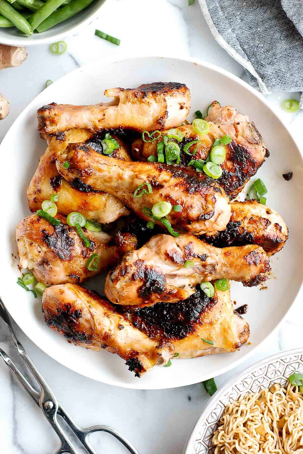 miso chicken in bowl on cutting board.