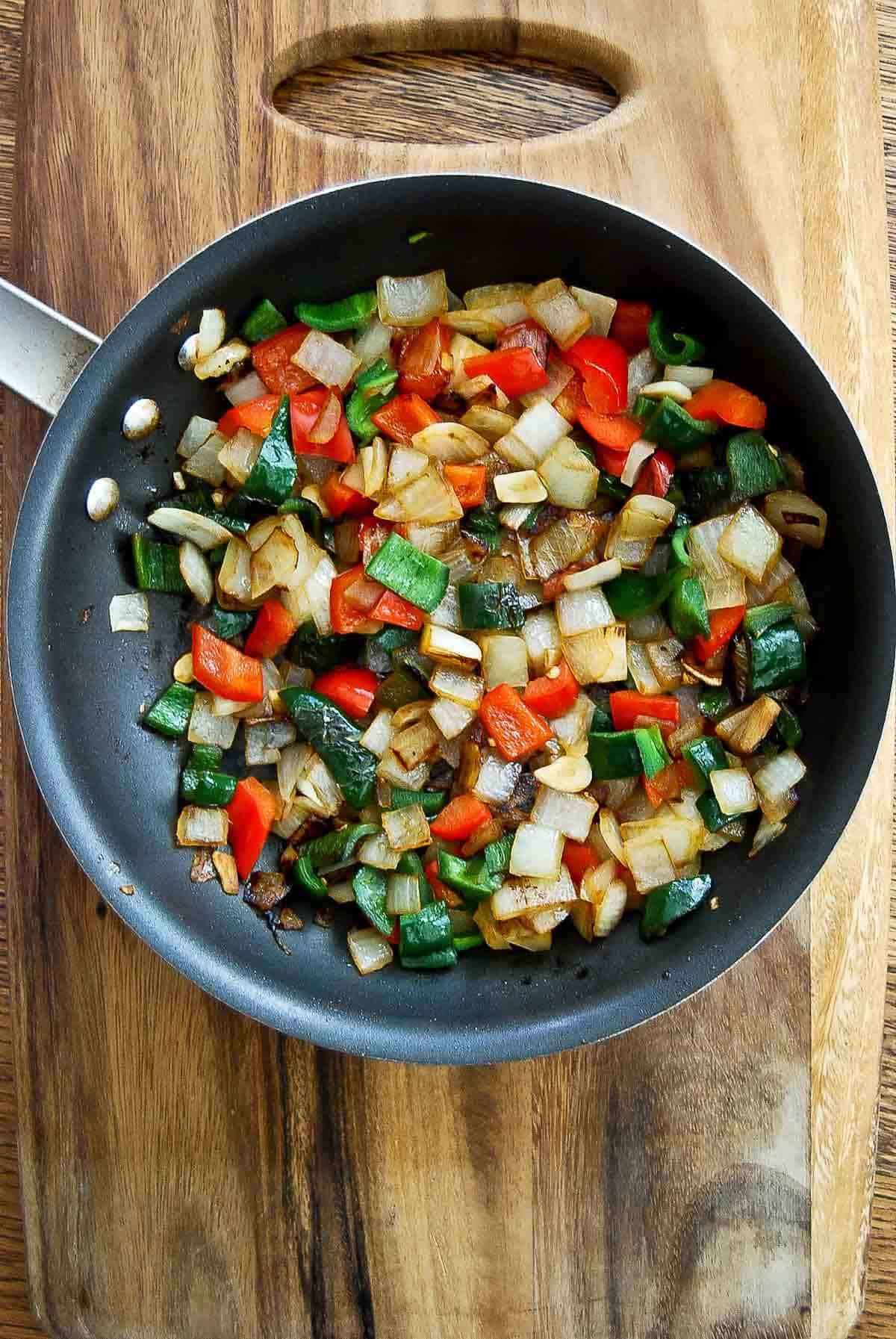 sauteed vegetables for red enchilada sauce.