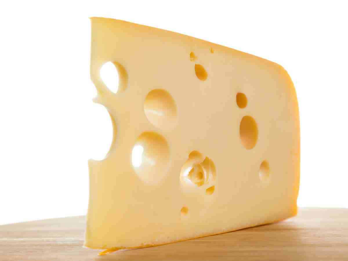 large block of swiss cheese.