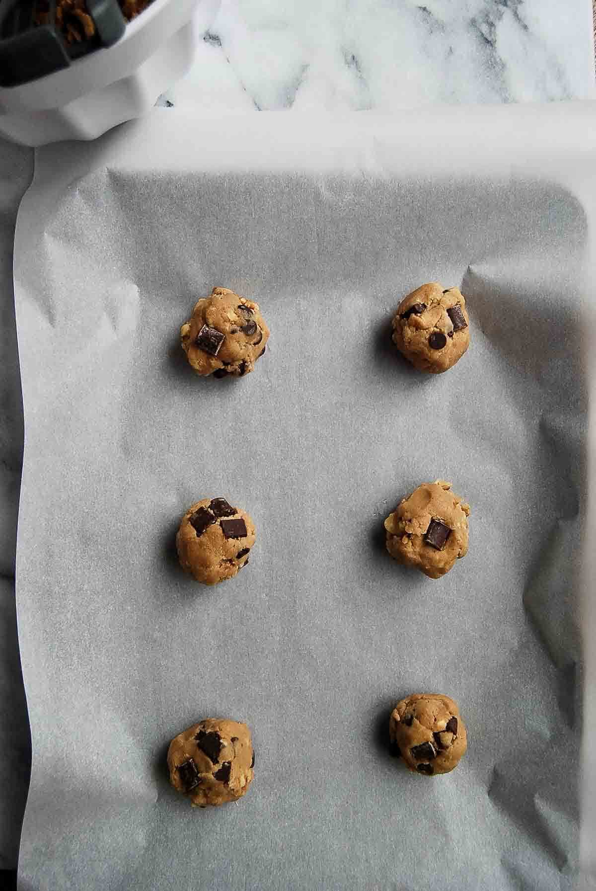 chocolate chip walnut cookie dough balls.