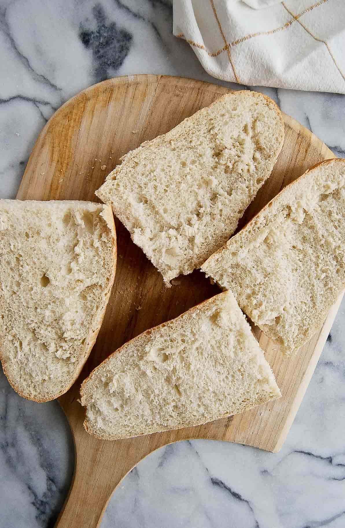 loaf of french bread, halved, and sliced down the middle, cut sides up.