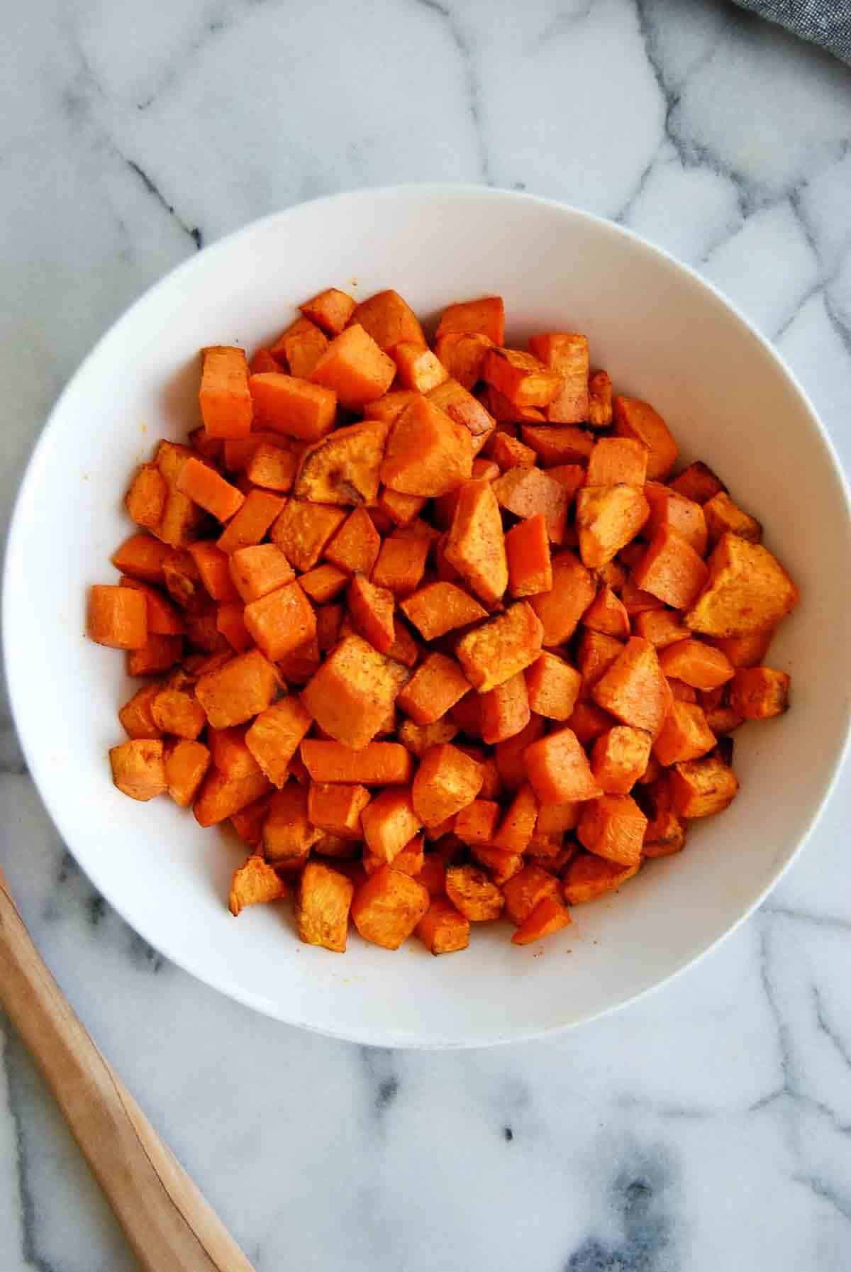 Quick And Easy Air Fryer Sweet Potato Cubes