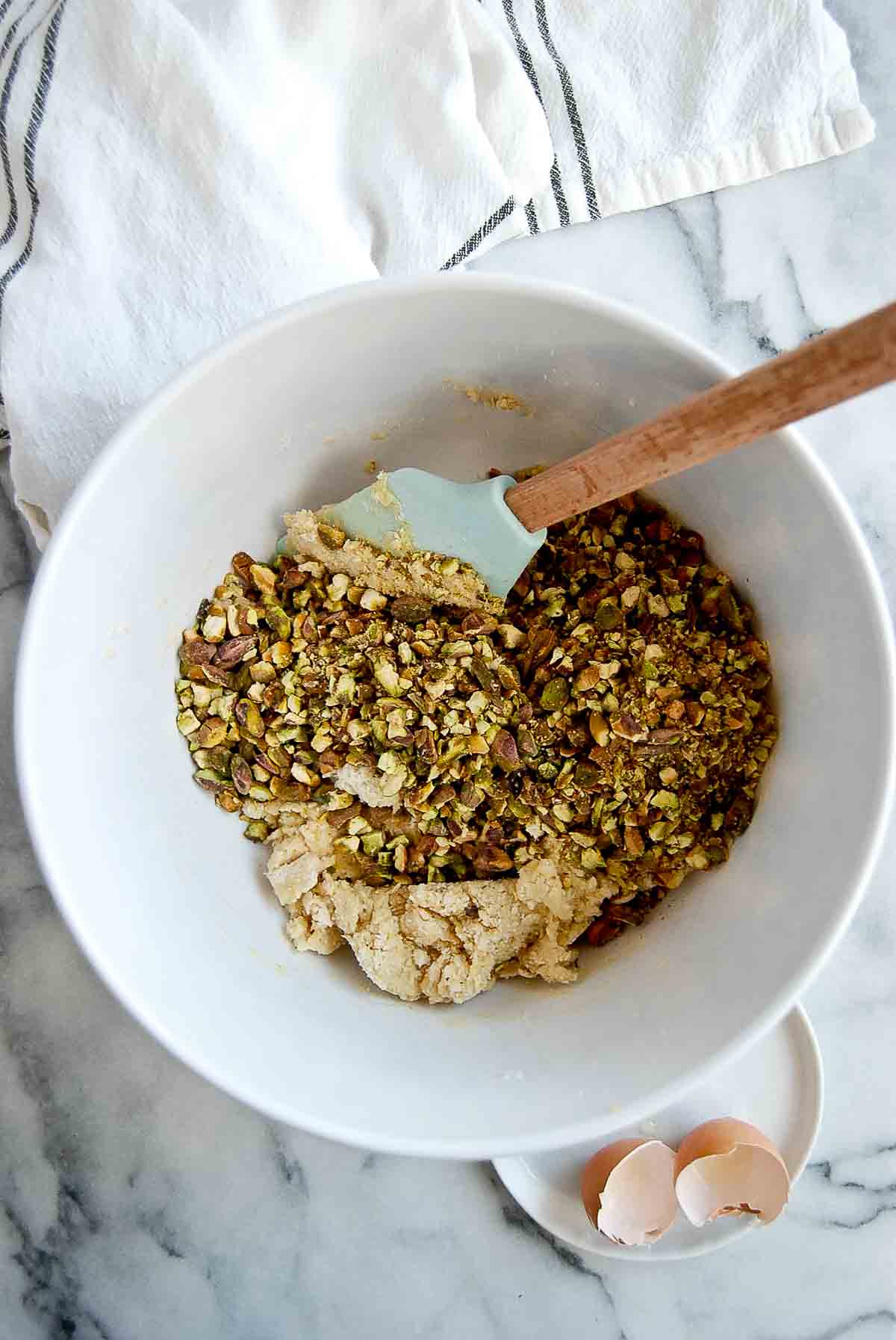 cookie dough with pistachios added.