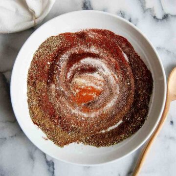 swirled spices for chicken taco seasoning.