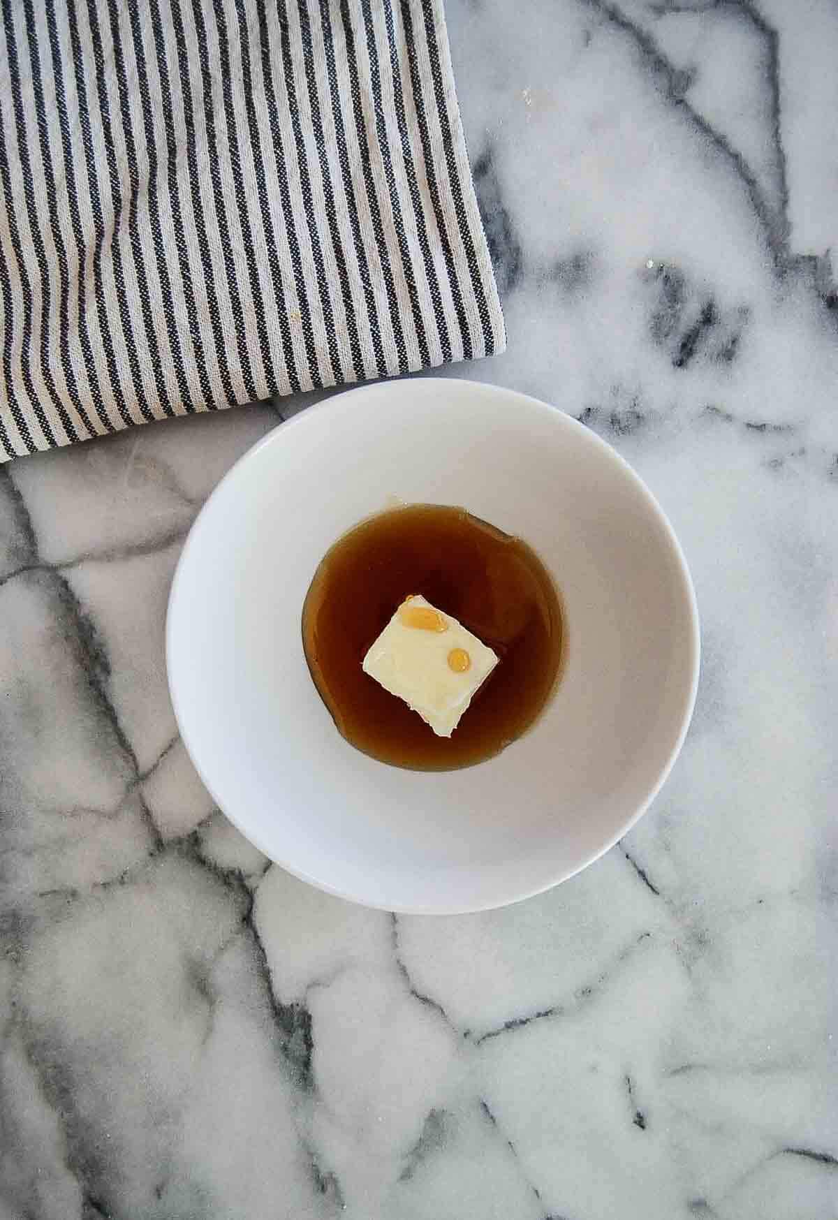 maple and butter mixture in bowl.