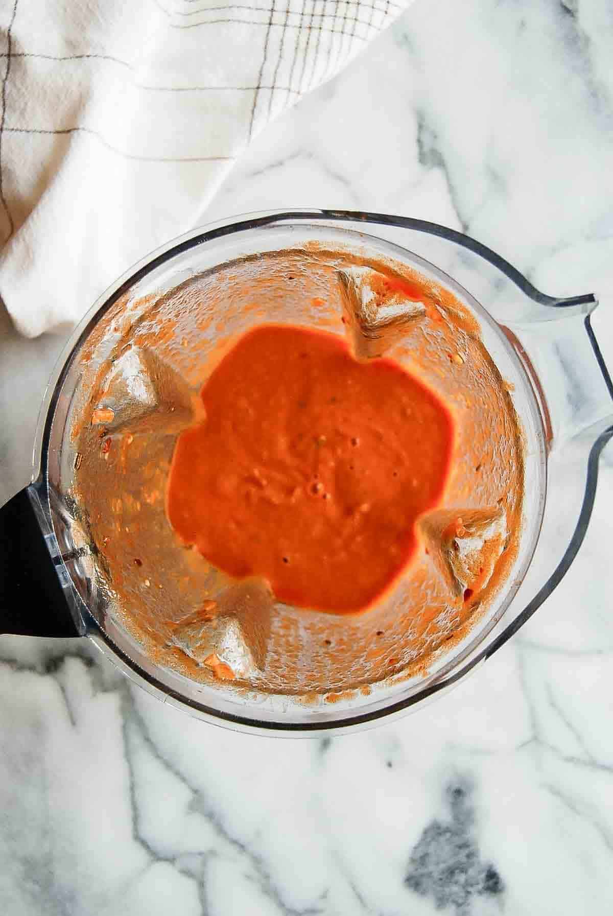 pasta with chickpea sauce, blended.