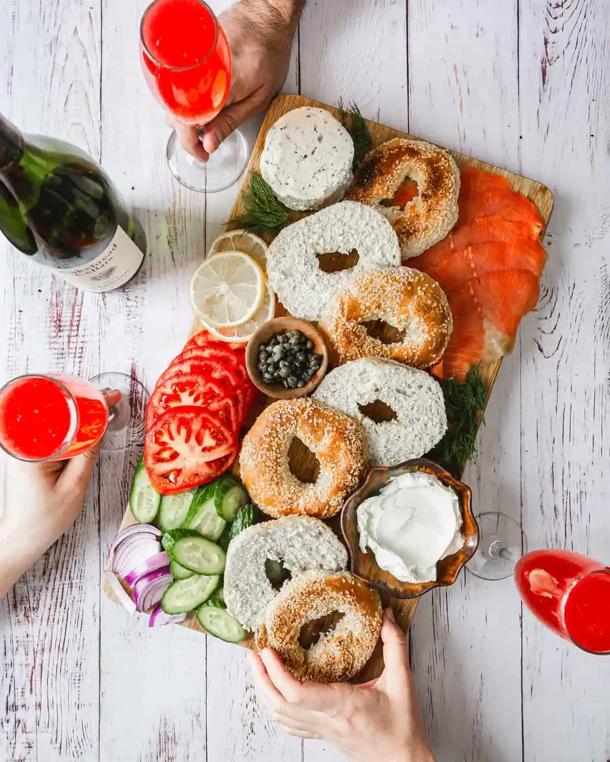 lox and bagel board.