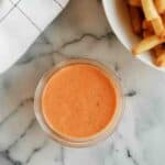 close up of boom boom sauce.