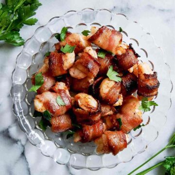 air fryer bacon wrapped shrimp.