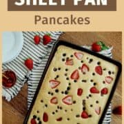 sheet pan pancakes from kodiak cake pancake mix.
