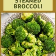 instant pot steamed broccoli in bowl on countertop.