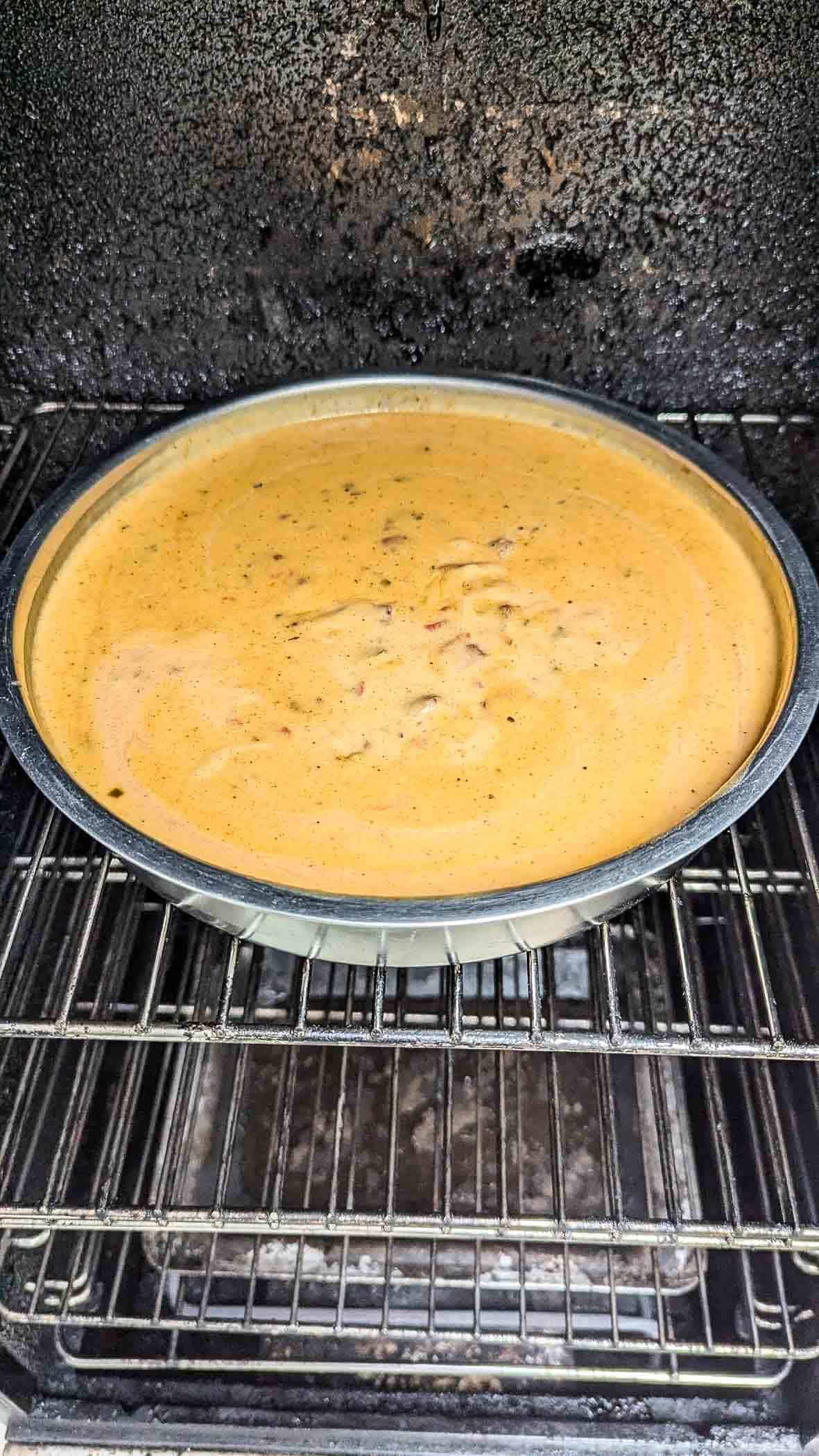 queso dip in smoker.