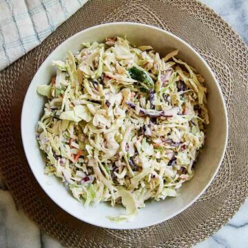 coleslaw for pulled pork in bowl.
