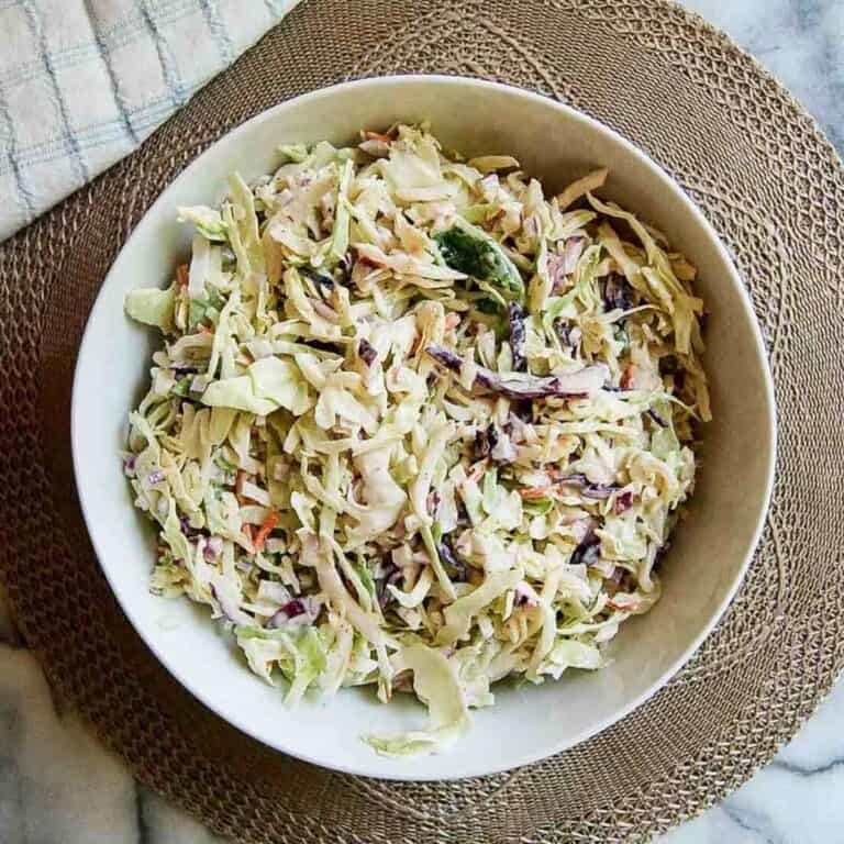 coleslaw for pulled pork in bowl.
