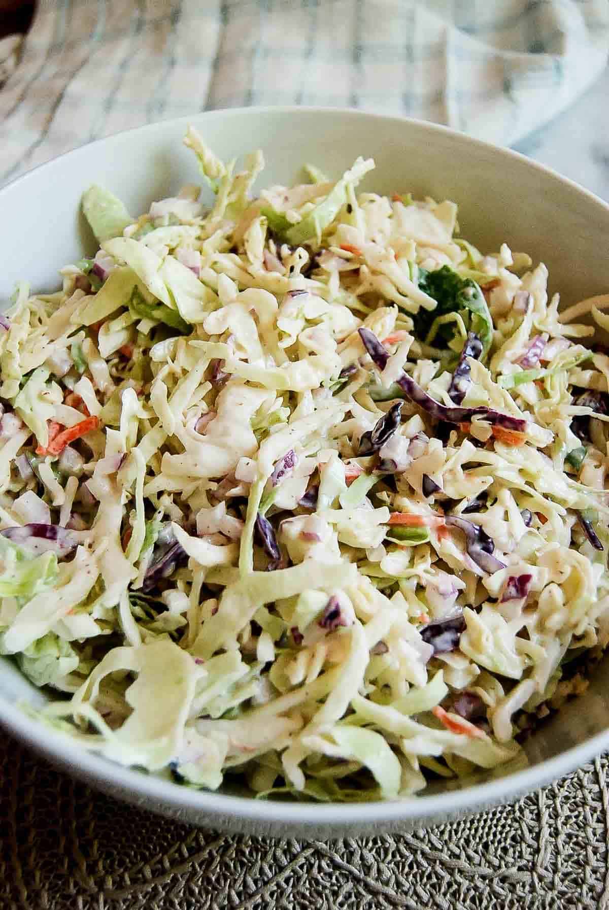 side view of coleslaw.