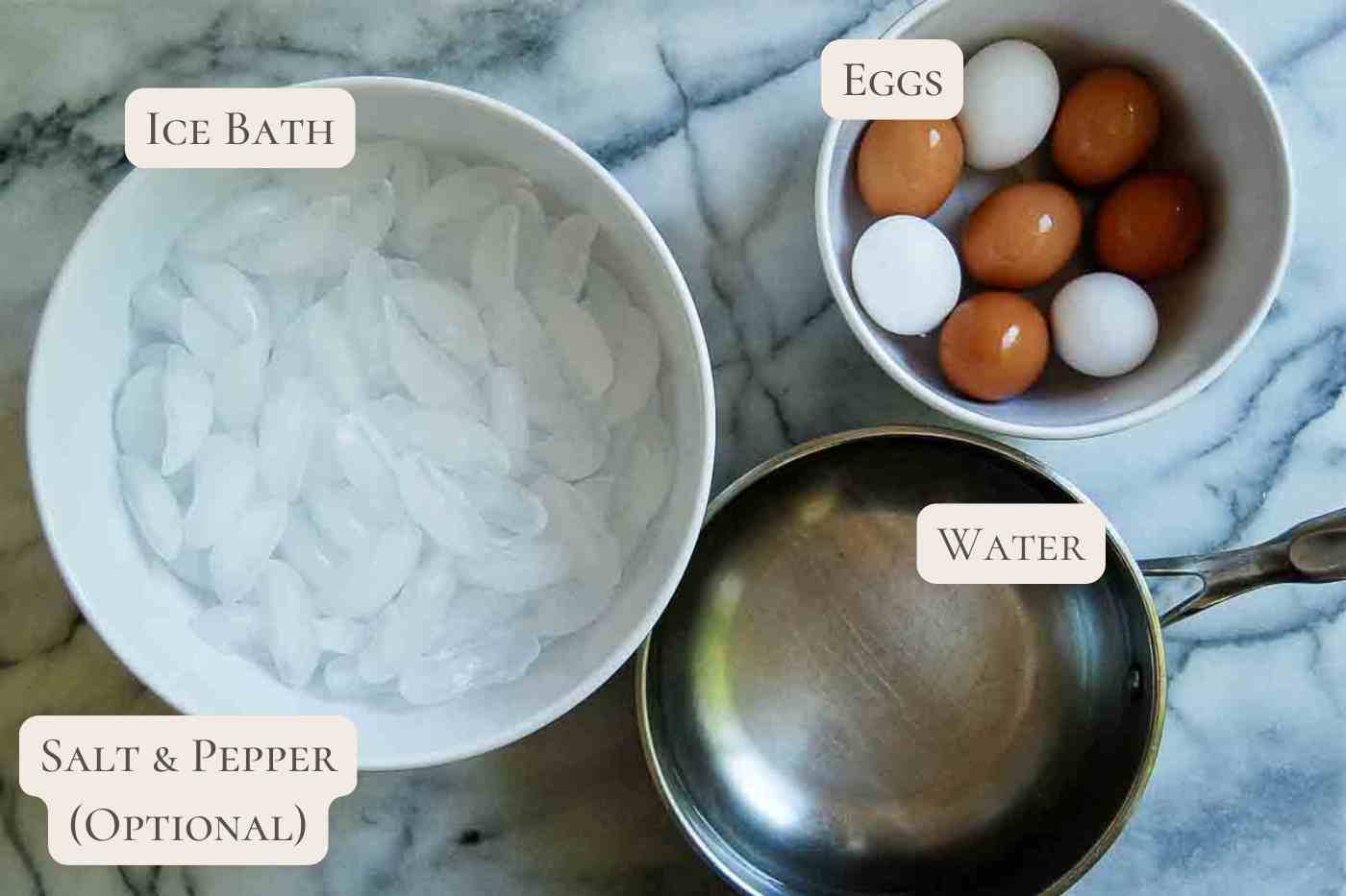 ingredients for jammy eggs on countertop.