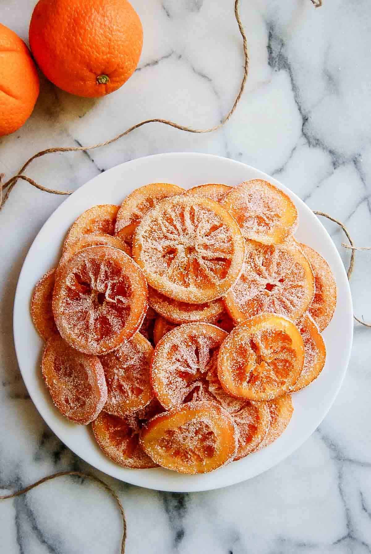 plate of candied oranges.