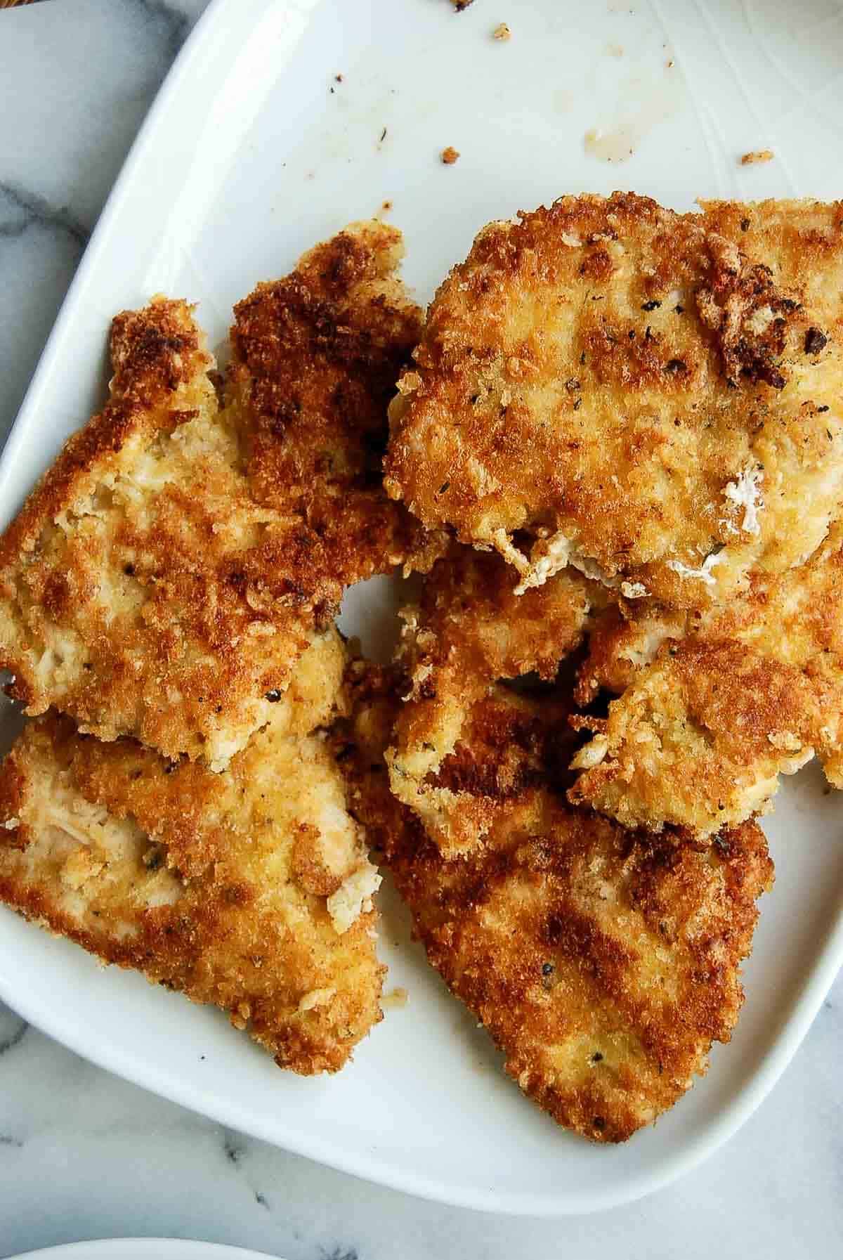 chicken fritta on plate.
