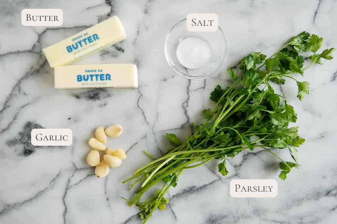 ingredients for lemon garlic butter sauce.