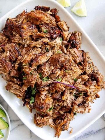 instant pot pork carnitas on platter.