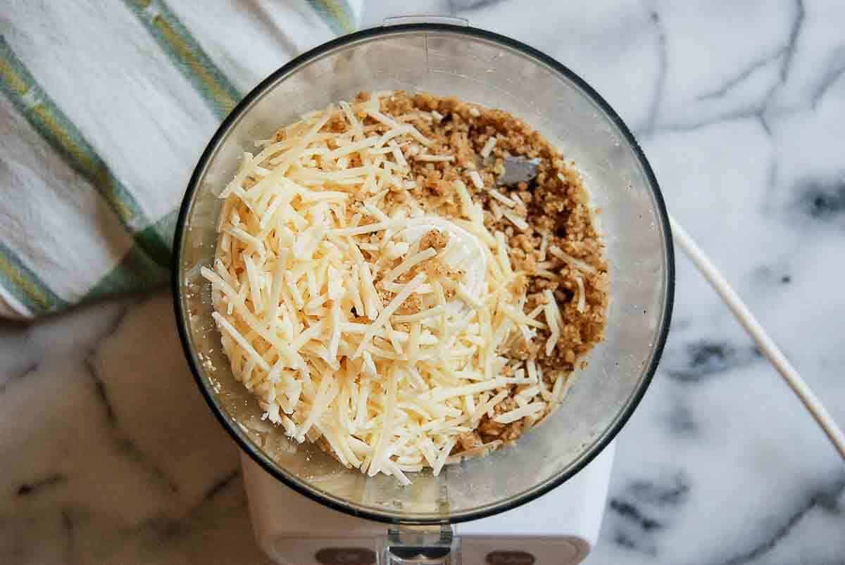 walnut mixture plus cheese in food processor.